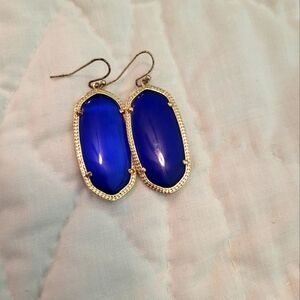 Kendra Scott "Elle" Elegant Blue and Gold Earrings